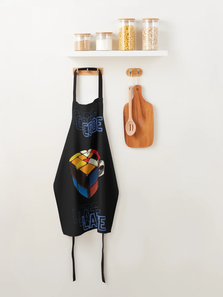 Thumbnail 4 of 6, Apron, Code-a-latte, code latte, cube designed and sold by FashCode.
