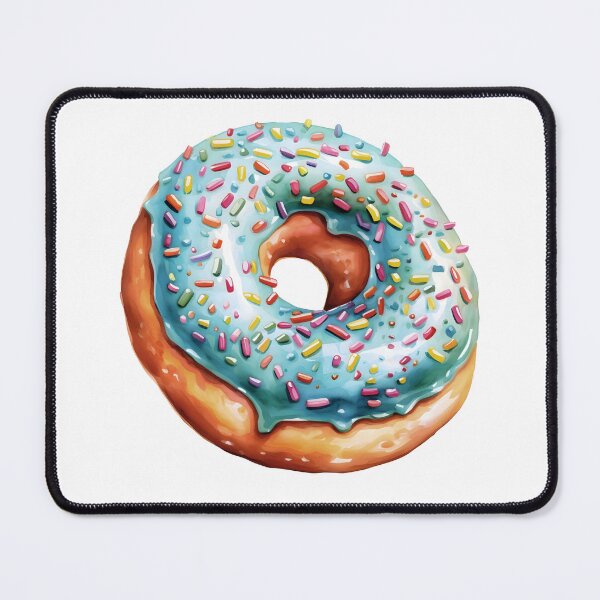 Item preview, Rainbow sprinkles Blue watercolor donut illustration designed and sold by JinJinYoon.