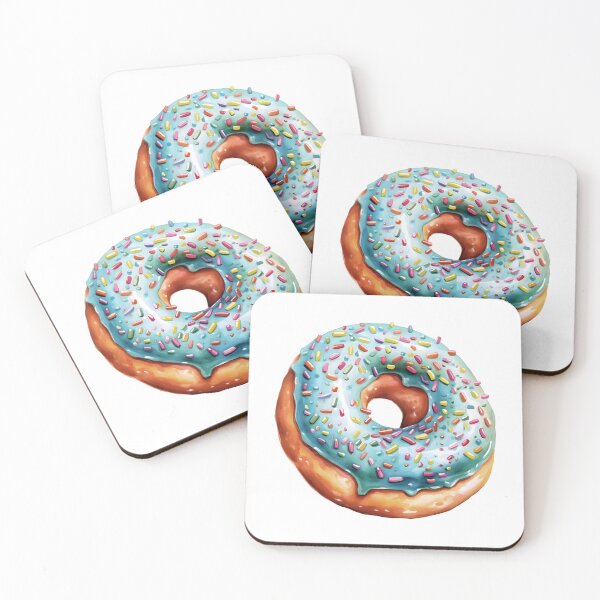 Item preview, Rainbow sprinkles Blue watercolor donut illustration  designed and sold by JinJinYoon.