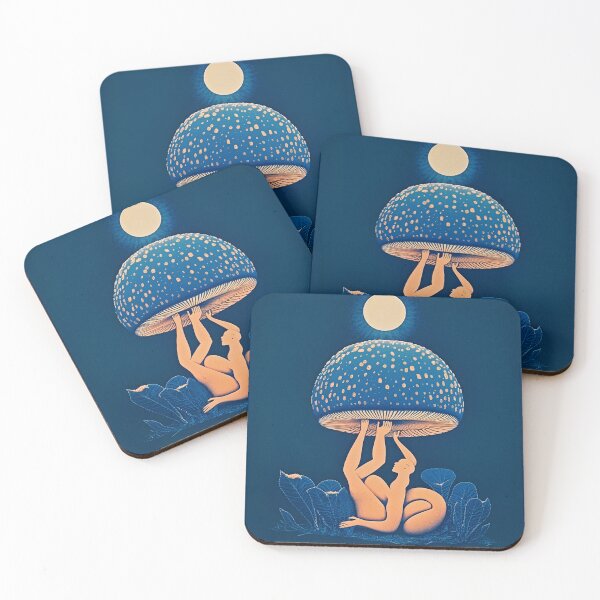 Item preview, Art blue mushroom with human designed and sold by badbug.