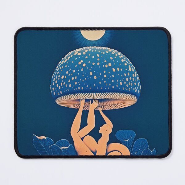 Item preview, Art blue mushroom with human designed and sold by badbug.
