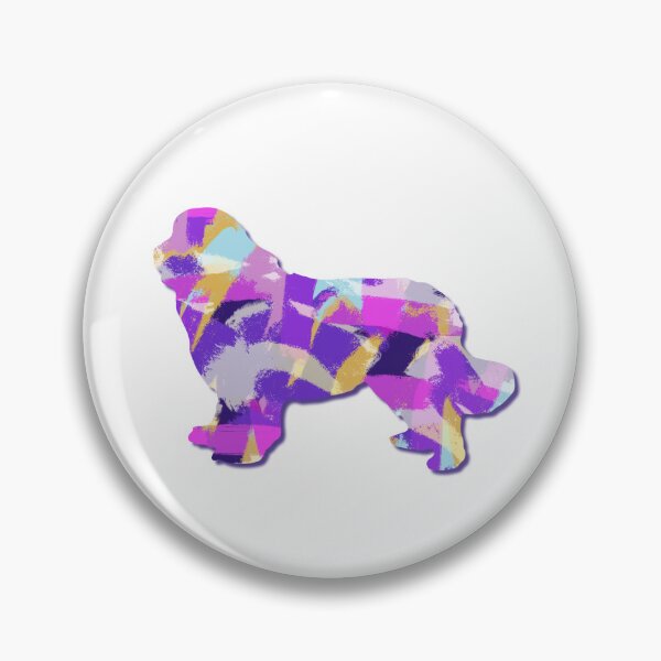Item preview, Newfoundland Newfie Dog Silhouette Purple Pink Yellow Blue Design designed and sold by AMSonArt.