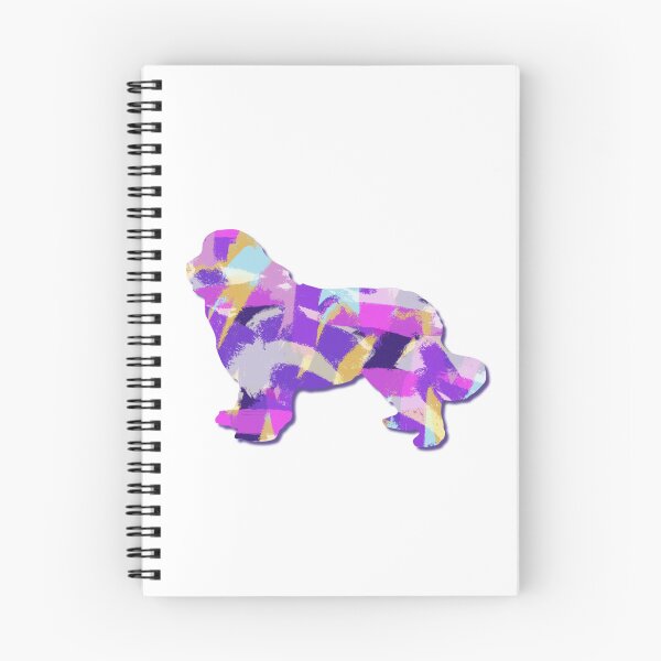 Item preview, Newfoundland Newfie Dog Silhouette Purple Pink Yellow Blue Design designed and sold by AMSonArt.