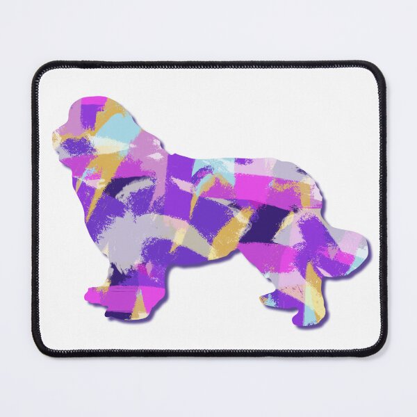 Item preview, Newfoundland Newfie Dog Silhouette Purple Pink Yellow Blue Design designed and sold by AMSonArt.