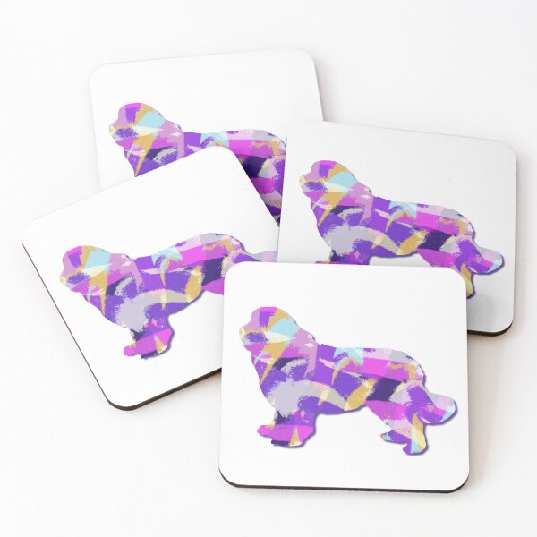 Item preview, Newfoundland Newfie Dog Silhouette Purple Pink Yellow Blue Design designed and sold by AMSonArt.