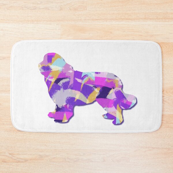 Item preview, Newfoundland Newfie Dog Silhouette Purple Pink Yellow Blue Design designed and sold by AMSonArt.