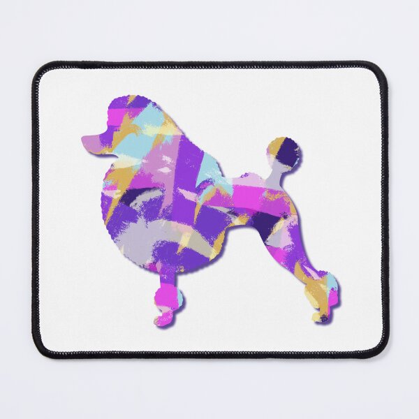 Item preview, Poodle Dog Silhouette Purple Pink Yellow Blue Design designed and sold by AMSonArt.