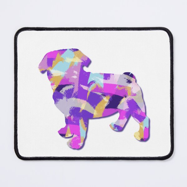 Item preview, Pug Dog Silhouette Purple Pink Yellow Blue Design designed and sold by AMSonArt.