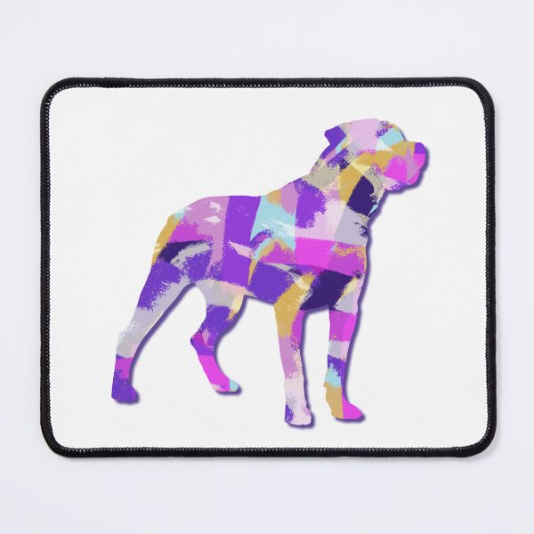 Item preview, Rottweiler Dog Silhouette Purple Pink Yellow Blue Design designed and sold by AMSonArt.