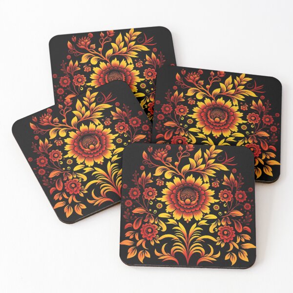 Item preview, Floral pattern Khokhloma designed and sold by LaVilleNouvelle.