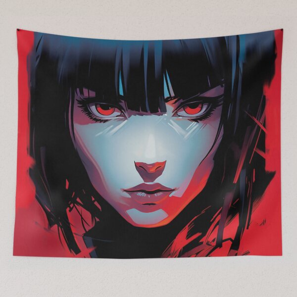 Item preview, "The girl with the red piercing stare." designed and sold by Dream-Way.