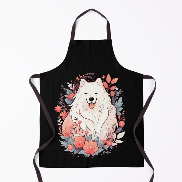 Item preview, Samoyed Dog Red Flowers designed and sold by Clara Hollins.