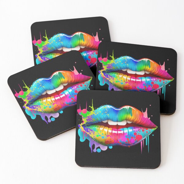 Item preview, Big Wet Colorful Psychedelic Lips and Teeth - Weird Mouth designed and sold by Robert Diebold.