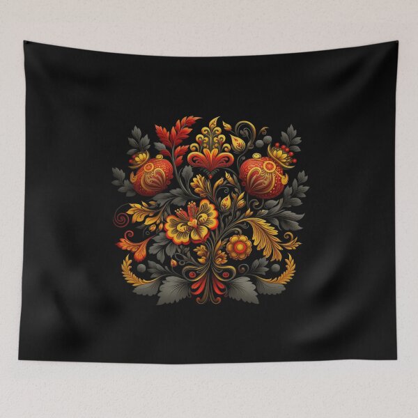 Item preview, Floral pattern Khokhloma designed and sold by LaVilleNouvelle.