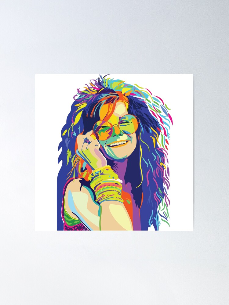 Janis Joplin Canvas Art Painting Abstract Colors | Janis