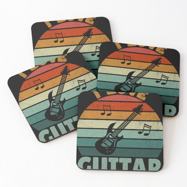 Item preview, I Love Guitar - Vintage Sunset Silhouette Design designed and sold by Zandalus.
