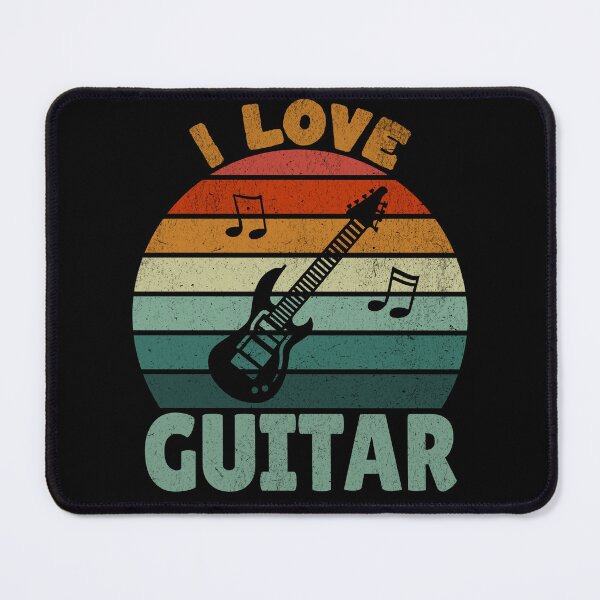 Item preview, I Love Guitar - Vintage Sunset Silhouette Design designed and sold by Zandalus.