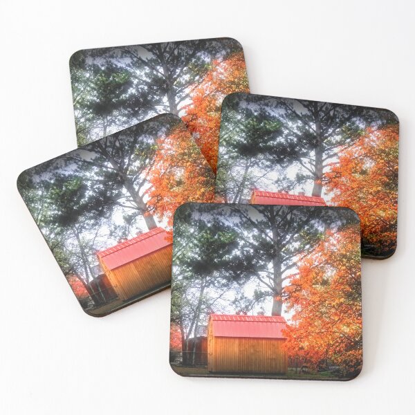 Item preview, Red roof shed in Autumn  designed and sold by PandLcreations.