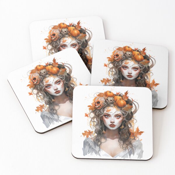 Item preview, Halloween portrait of woman designed and sold by Hege Renee  Woldbæk.