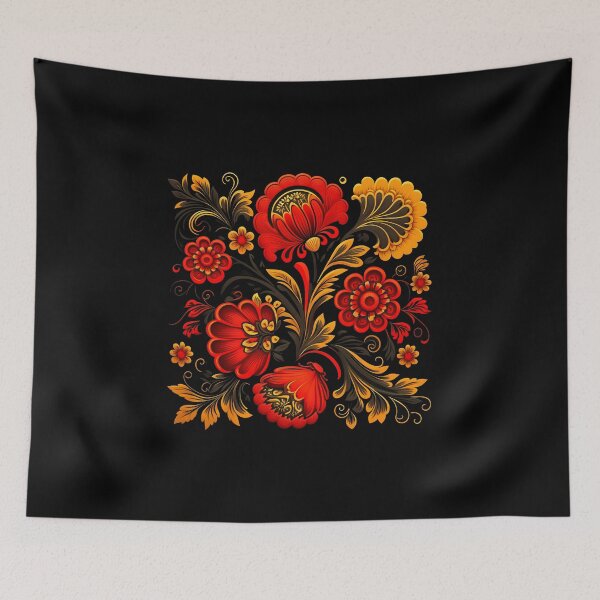 Item preview, Floral pattern Khokhloma designed and sold by LaVilleNouvelle.