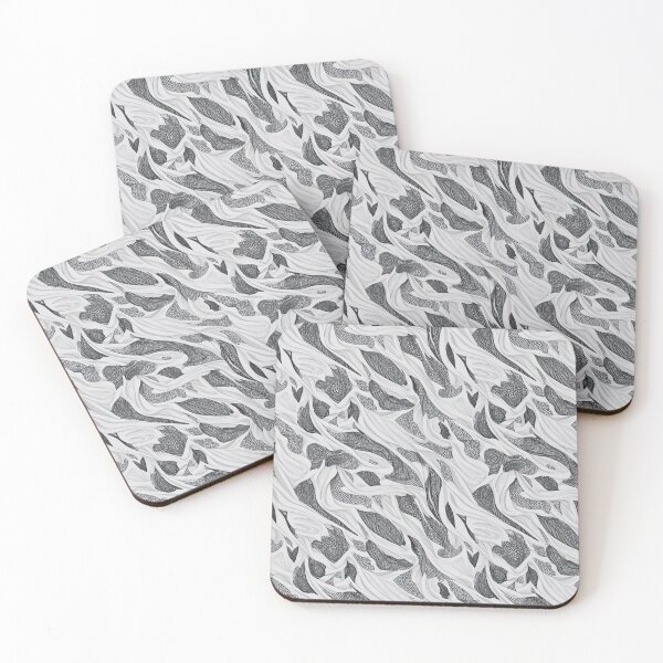 Item preview, White and black intricate fabric pattern designed and sold by Theo-B.