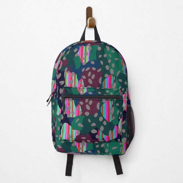 Item preview, Animalier camouflage stripes dark green magenta designed and sold by Alessandro Remo Mazzoni Remotextiles.