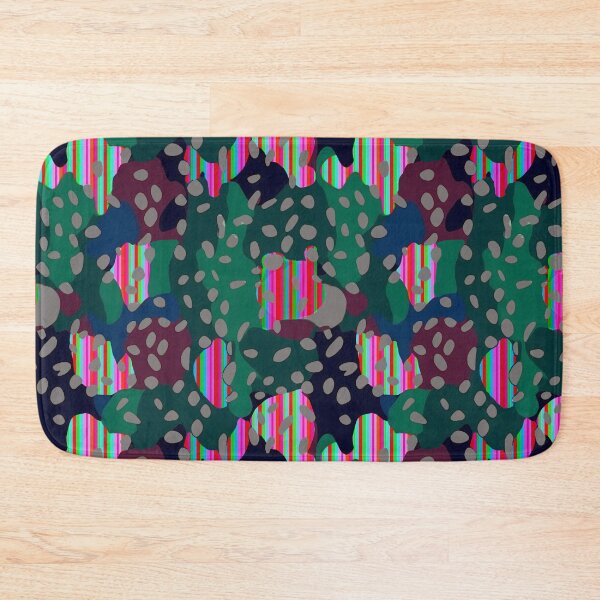 Item preview, Animalier camouflage stripes dark green magenta designed and sold by Alessandro Remo Mazzoni Remotextiles.