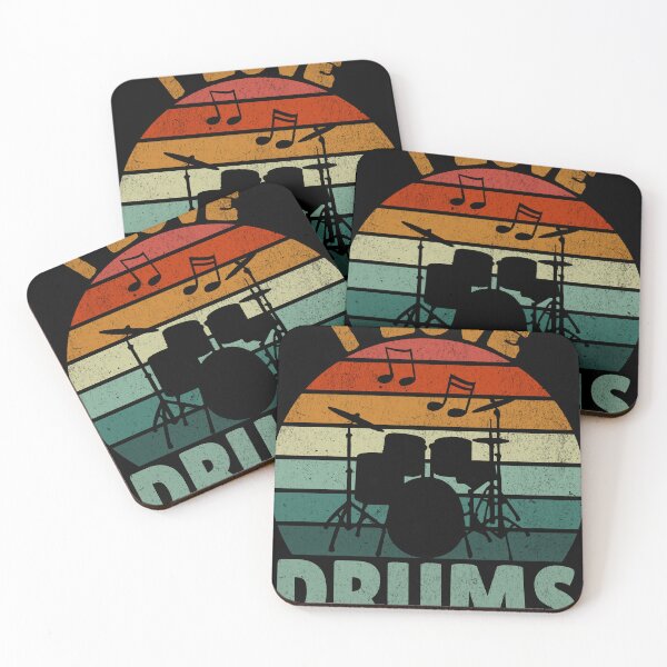 Item preview, I Love Drums - Vintage Sunset Silhouette Design designed and sold by Zandalus.