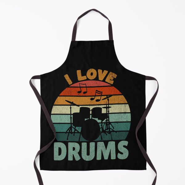 Item preview, I Love Drums - Vintage Sunset Silhouette Design designed and sold by Zandalus.