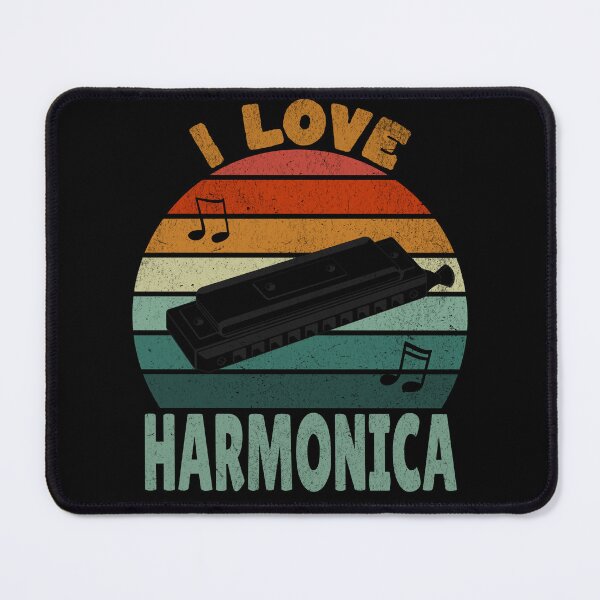 Item preview, I Love Harmonica - Vintage Sunset Silhouette Design designed and sold by Zandalus.