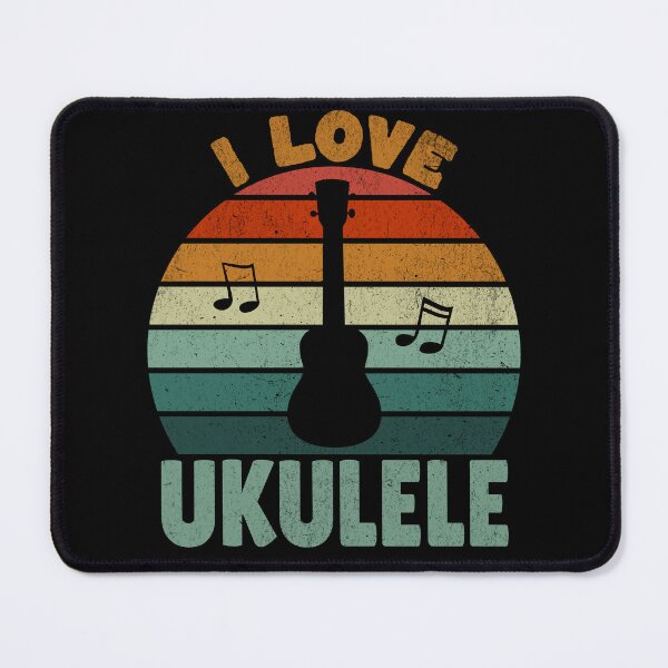 Artikelvorschau, Ich liebe Ukulele - Vintage Sonnenuntergang Silhouette Design entworfen und verkauft von Zandalus.
