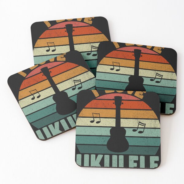 Artikelvorschau, Ich liebe Ukulele - Vintage Sonnenuntergang Silhouette Design entworfen und verkauft von Zandalus.