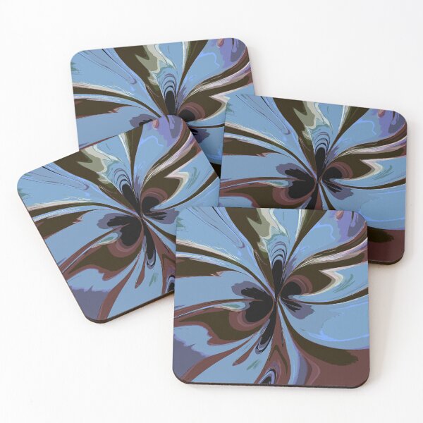 Item preview, Abstract Swirls Sky Blue and Brown designed and sold by deniselynnimage.