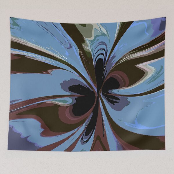 Item preview, Abstract Swirls Sky Blue and Brown designed and sold by deniselynnimage.