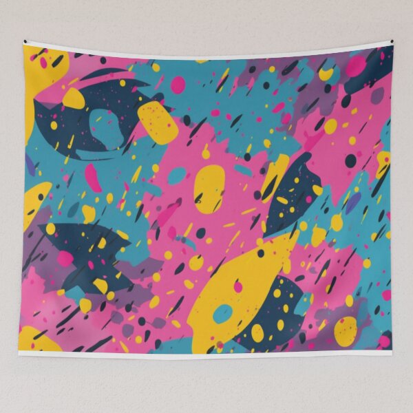 Item preview, Vibrant 80s-Inspired Paint Splatter Pattern designed and sold by delohill.