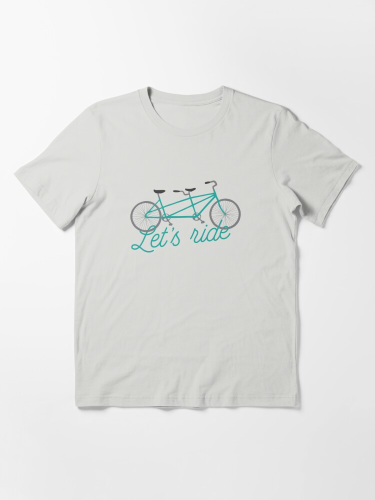 Let's Ride Tandem Bicycle Illustration - Teal  Photographic Print for Sale  by oneprettyprint