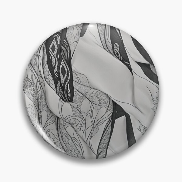 Item preview, White, grey and black intricate fabric pattern  designed and sold by Theo-B.
