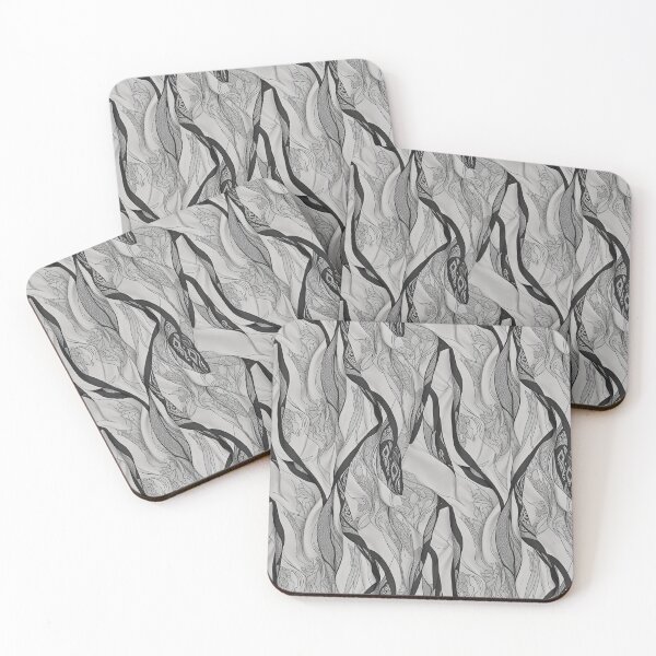 Item preview, White, grey and black intricate fabric pattern  designed and sold by Theo-B.