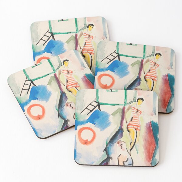 Item preview, Bathers Sulho Sipila Retro Beach Painting designed and sold by Vintage Wall Art.