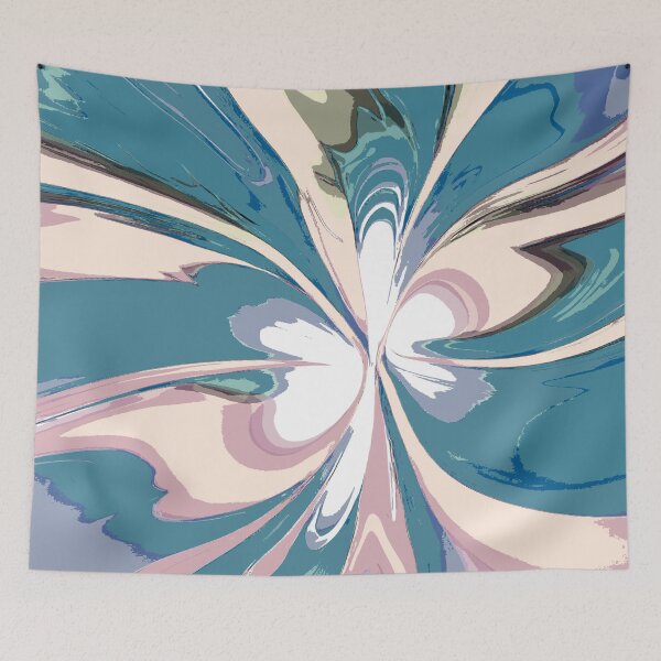 Item preview, Abstract Swirls of Sky Blue and Pink designed and sold by deniselynnimage.