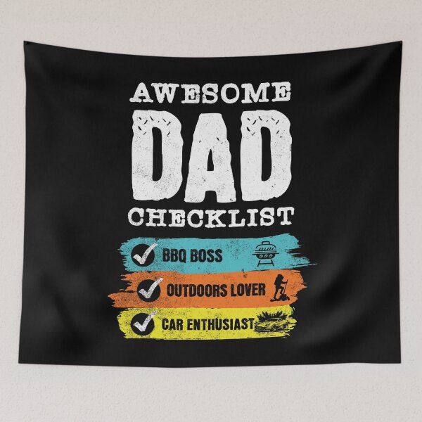 Item preview, Awesome Dad Checklist - BBQ, Fitness, Gamer designed and sold by Zandalus.