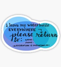 Waterbottle lost and found tag Sticker
