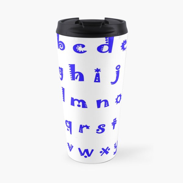 Alphabet blue letters Travel Mug