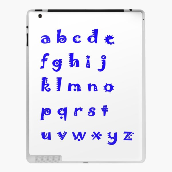 Alphabet blue letters iPad Skin