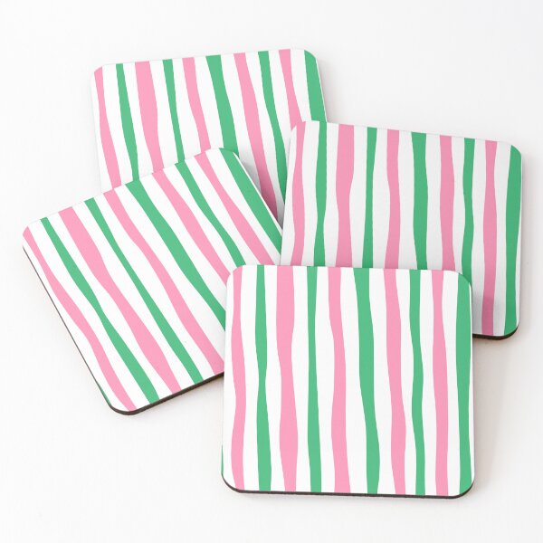 Item preview, Colorful Retro Vertical Stripes in Green and Pink designed and sold by Deutschic.