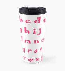 Alphabet red letters Travel Mug