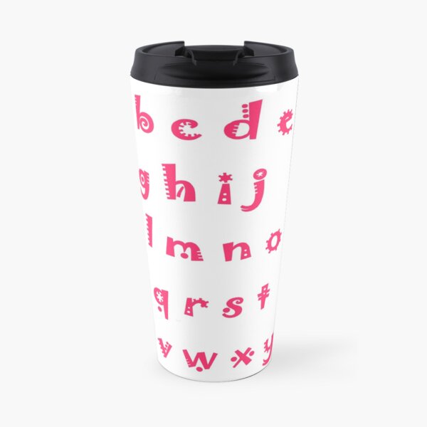 Alphabet red letters Travel Mug