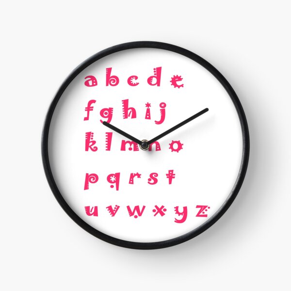 Alphabet red letters Clock