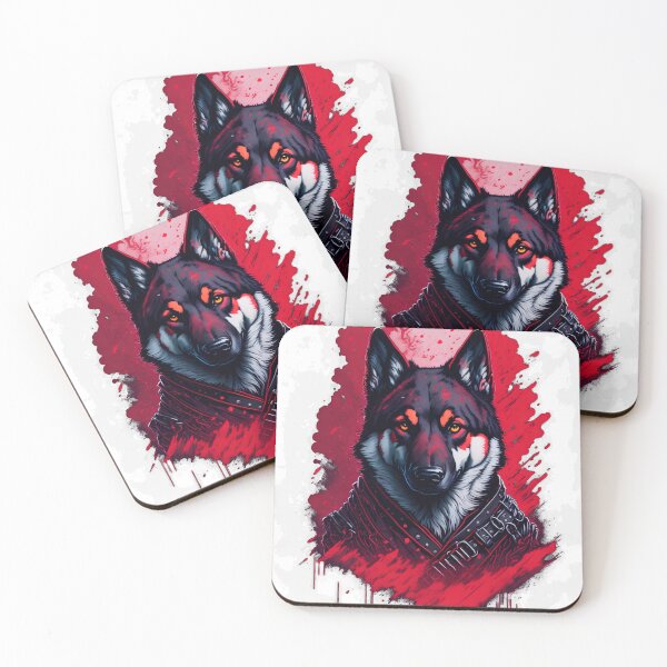 Item preview, Red Color Magic: A Detailed German Shepherd Illustration designed and sold by DesignArtEmpire.