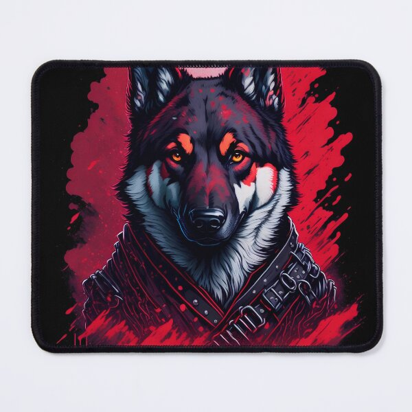 Item preview, Red Color Magic: A Detailed German Shepherd Illustration designed and sold by DesignArtEmpire.